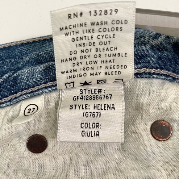 GRLFRND Helena High Waist Straight Leg Rigid Denim Raw Hem Ankle Jean Giulia 27 - Picture 15 of 16